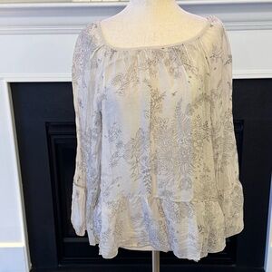 Luisa Ricci Italian Silk Floral Peasant Blouse | Made in Italy | Size Small